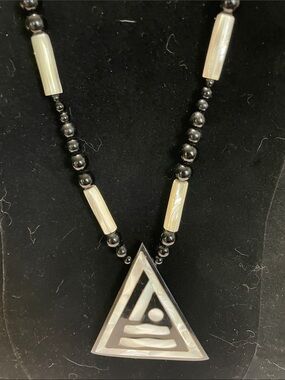 Karla Jordan Mother-of-Pearl Triangle Pendant Necklace   M’s